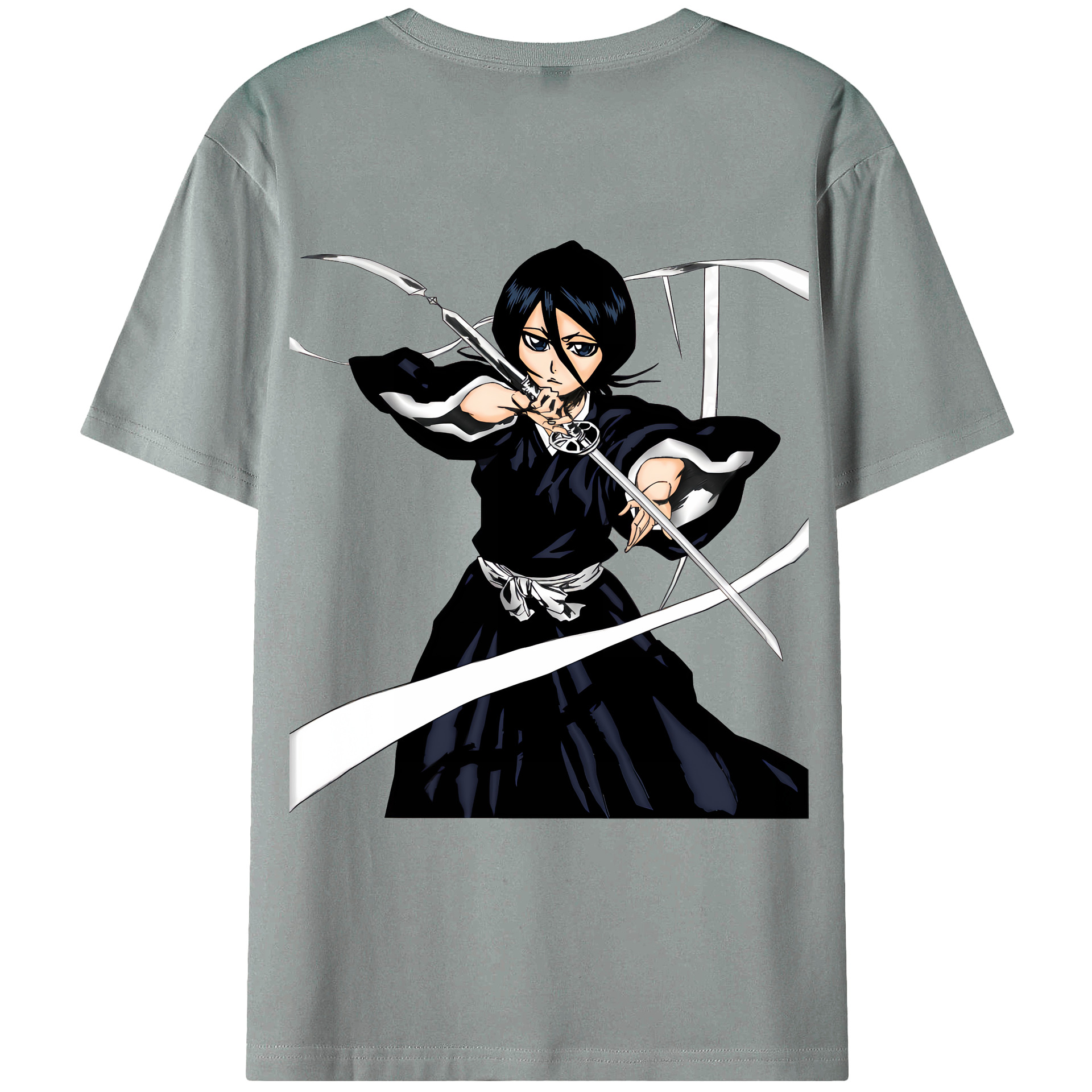 （画像用） ブリーチ 朽木ルキア BLEACH Kuchiki Rukia 綿100％ メンズ半袖Tシャツ（バックプリント） 通気性